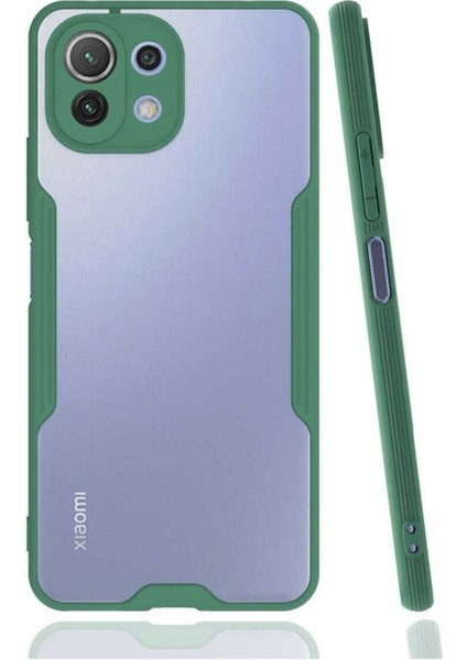 Xiaomi Mi 11 Lite Uyumlu Kılıf Parfe Kapak, Koyu Yeşil
