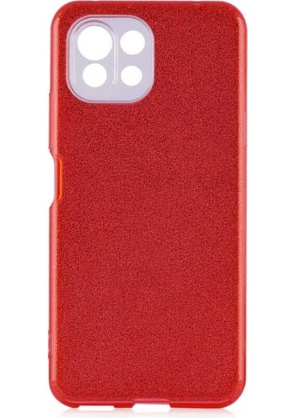 Xiaomi Mi 11 Lite Uyumlu Kılıf Shining Silikon, Kırmızı
