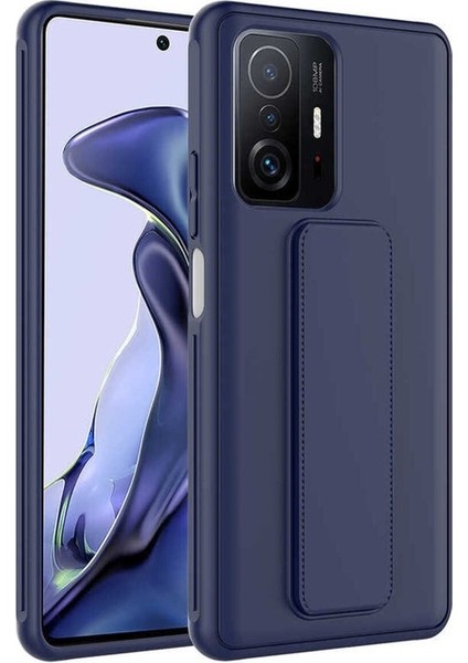 Xiaomi Mi 11T Pro 5g Uyumlu Kılıf Qstand Kapak, Lacivert