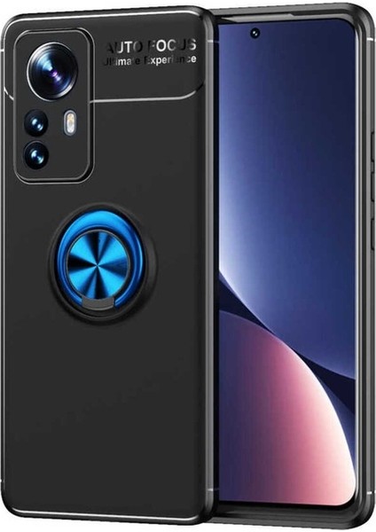 Xiaomi Mi 12 Pro Uyumlu Kılıf Ravel Silikon Kapak, Siyah-Mavi