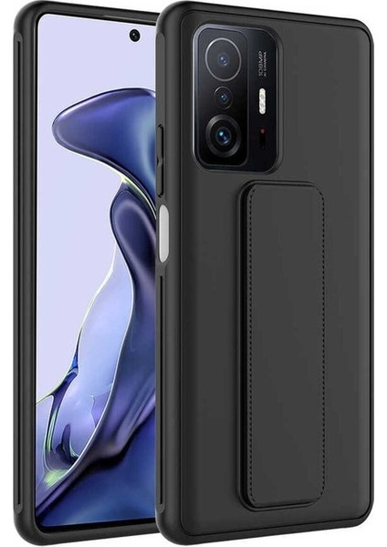 Xiaomi Mi 11T 5g Uyumlu Kılıf Qstand Kapak, Siyah