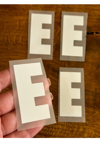 7x3 cm 4 Adet Ütü Ile Yapışan E Harfi Transfer Baskı Arma