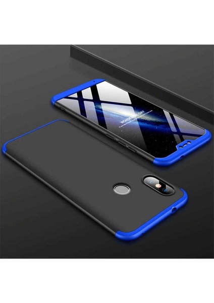 Xiaomi Mi A2 Lite Uyumlu Kılıf Ays Kapak, Siyah-Mavi