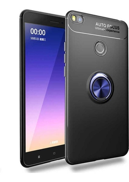 Xiaomi Mi Max 2 Uyumlu Kılıf Ravel Silikon Kapak, Siyah-Mavi