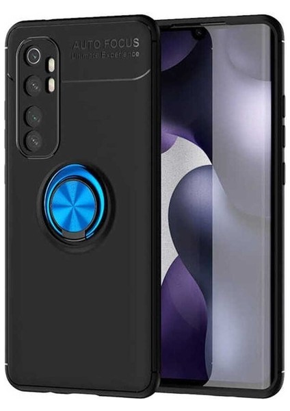 Xiaomi Mi Note 10 Lite Uyumlu Kılıf Ravel Silikon Kapak, Siyah-Mavi
