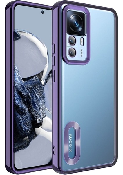 Xiaomi Mi 12T Pro Uyumlu Kılıf Kamera Korumalı Logo Gösteren Omega Kapak, Derin Mor