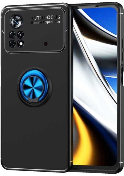 Xiaomi Poco M4 Pro 4g Uyumlu Kılıf Ravel Silikon Kapak, Siyah-Mavi