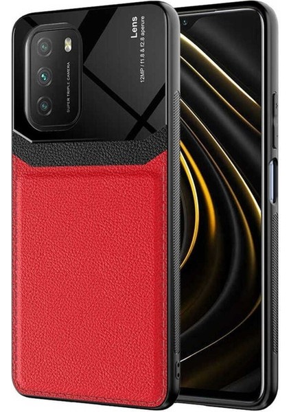 Xiaomi Poco M3 Uyumlu Kılıf Emiks Kapak, Kırmızı