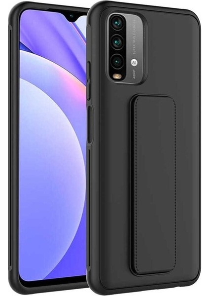 Xiaomi Poco M5S Uyumlu Kılıf Qstand Kapak, Siyah