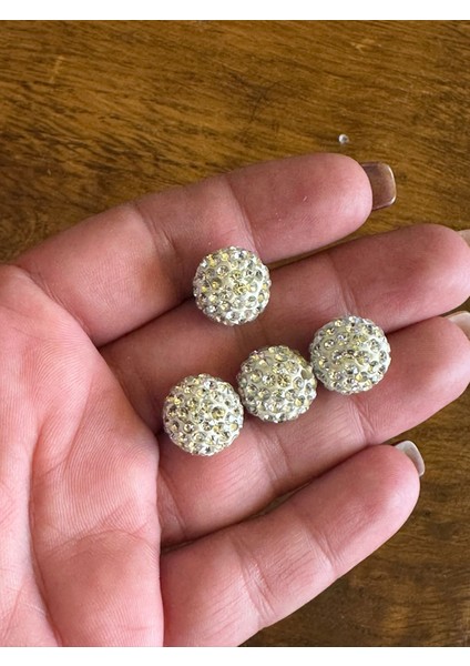 4 Adet Zirkon Taşlı Kolye Ucu Takı Boncuğu