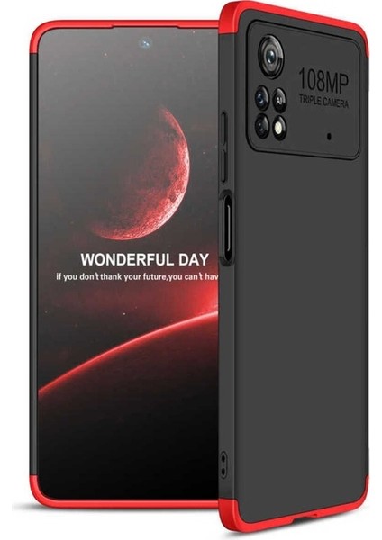 Xiaomi Poco X4 Pro 5g Uyumlu Kılıf Ays Kapak, Siyah-Kırmızı
