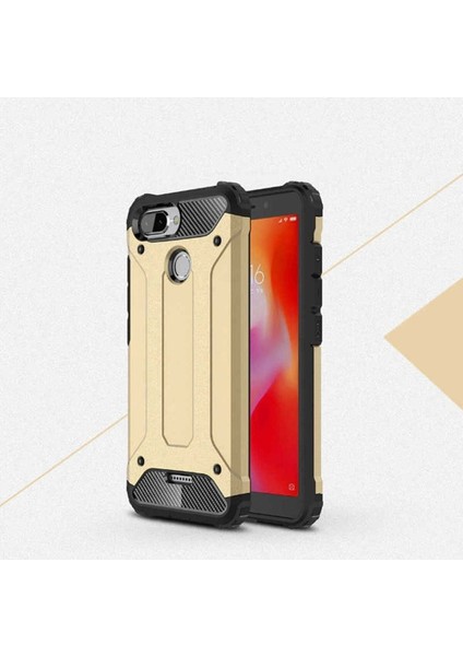 Xiaomi Redmi 6 Uyumlu Kılıf Crash Silikon Kapak, Gold