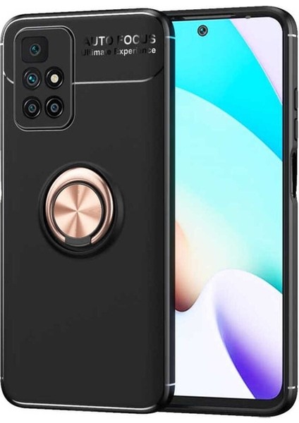 Xiaomi Redmi 10 Uyumlu Kılıf Ravel Silikon Kapak, Siyah-Rose Gold