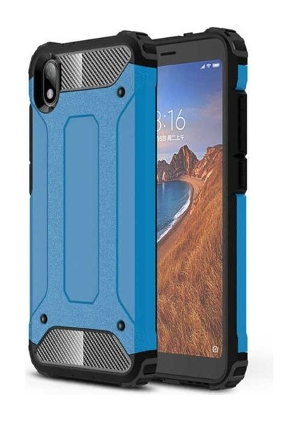 Xiaomi Redmi 7A Uyumlu Kılıf Crash Silikon Kapak, Mavi
