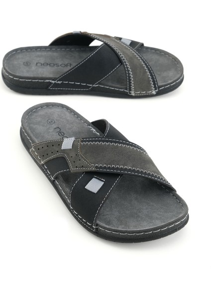 Yazlık Erkek Suni Deri Neosoft Rahat Taban Günlük Terlik