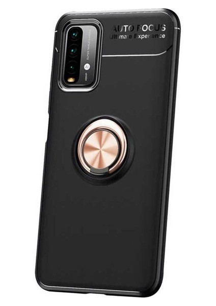 Xiaomi Redmi 9t Uyumlu Kılıf Ravel Silikon Kapak, Siyah-Rose Gold