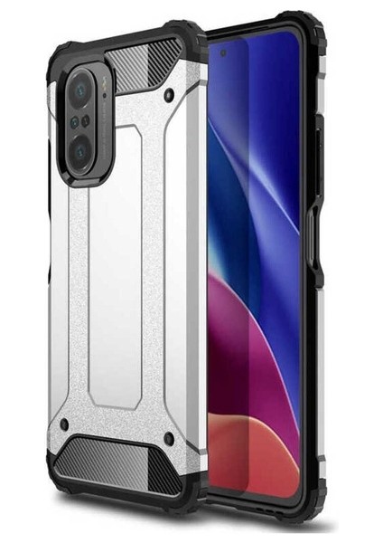 Xiaomi Redmi K40 Uyumlu Kılıf Crash Silikon Kapak, Gri