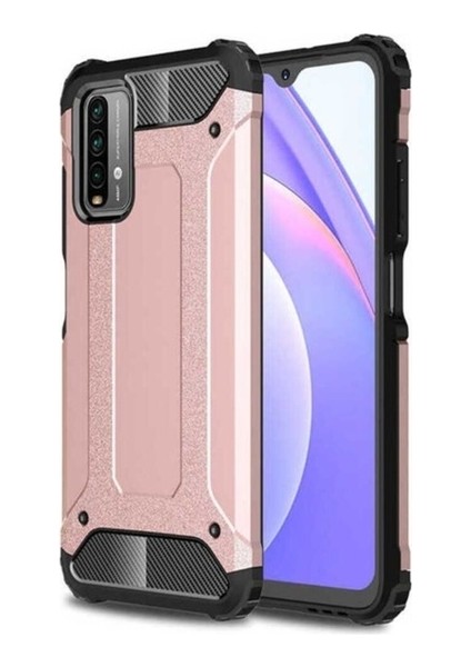 Xiaomi Redmi 9t Uyumlu Kılıf Crash Silikon Kapak, Rose Gold