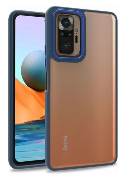 Xiaomi Redmi Note 10 Pro Uyumlu Kılıf Flora Kapak, Mavi