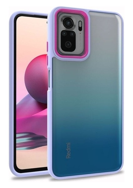 Xiaomi Redmi Note 10 Uyumlu Kılıf Flora Kapak, Lila