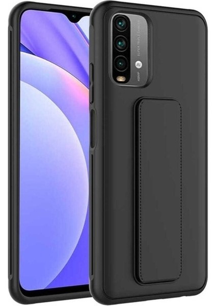 Xiaomi Redmi Note 10 Uyumlu Kılıf Qstand Kapak, Siyah