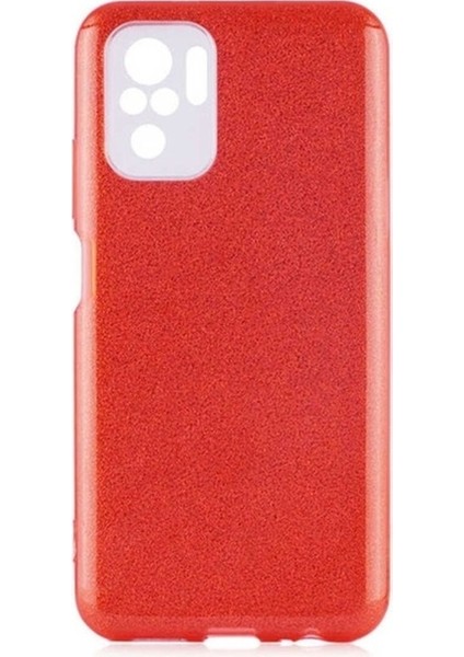 Xiaomi Redmi Note 10 Uyumlu Kılıf Shining Silikon, Kırmızı