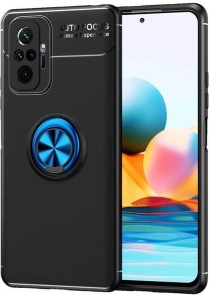 Xiaomi Redmi Note 10 Pro Uyumlu Kılıf Ravel Silikon Kapak, Siyah-Mavi