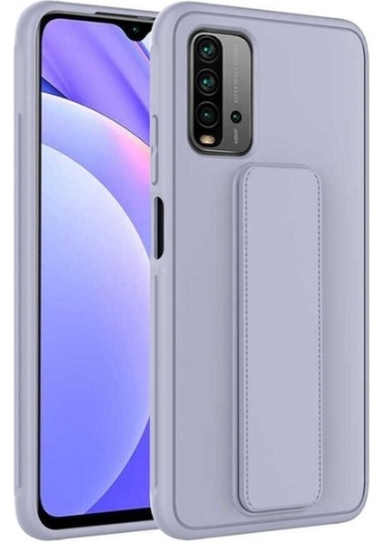 Xiaomi Redmi 9t Uyumlu Kılıf Qstand Kapak, Gri