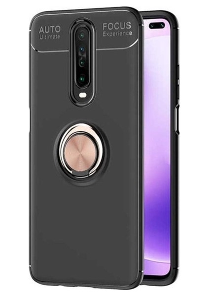 Xiaomi Redmi K30 Uyumlu Kılıf Ravel Silikon Kapak, Siyah-Rose Gold