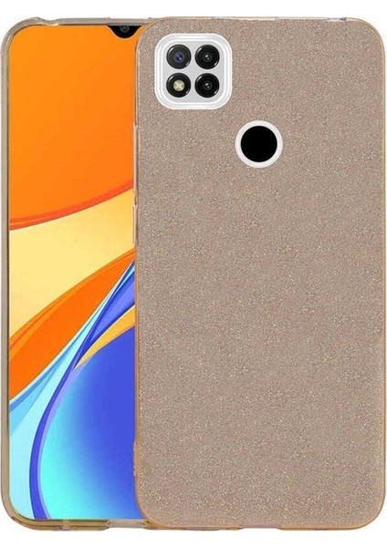 Xiaomi Redmi 9c Uyumlu Kılıf Shining Silikon, Gold