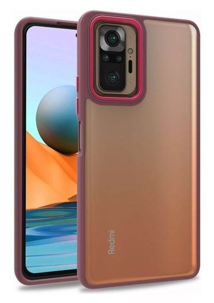 Xiaomi Redmi Note 10 Pro Uyumlu Kılıf Flora Kapak, Kırmızı