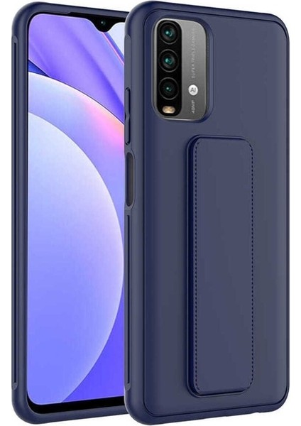 Xiaomi Redmi Note 10S Uyumlu Kılıf Qstand Kapak, Lacivert