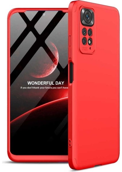 Xiaomi Redmi Note 11 Global Uyumlu Kılıf Ays Kapak, Kırmızı