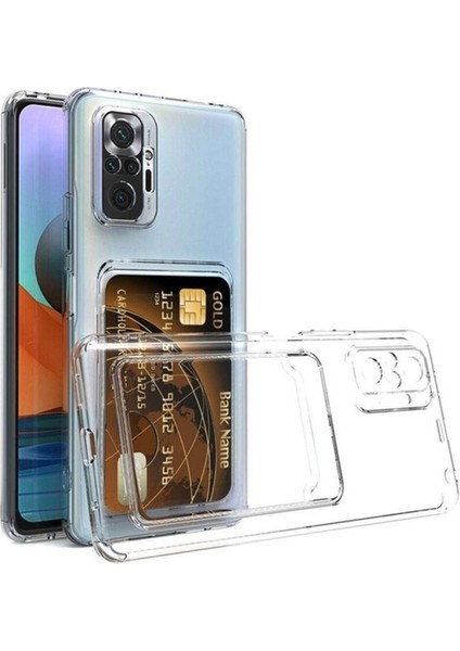 Xiaomi Redmi Note 10 Pro Uyumlu Kılıf Kartlıklı Şeffaf Setra Clear Silikon Kapak