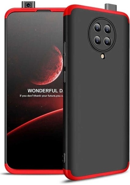 Xiaomi Redmi K30 Pro Uyumlu Kılıf Ays Kapak, Siyah-Kırmızı