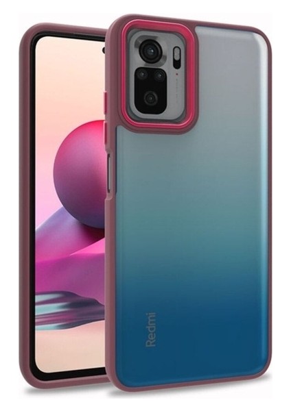 Xiaomi Redmi Note 10 Uyumlu Kılıf Flora Kapak, Kırmızı