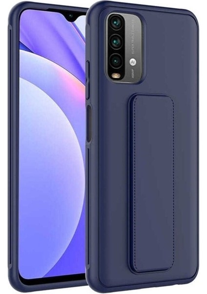 Xiaomi Redmi Note 10 Uyumlu Kılıf Qstand Kapak, Lacivert