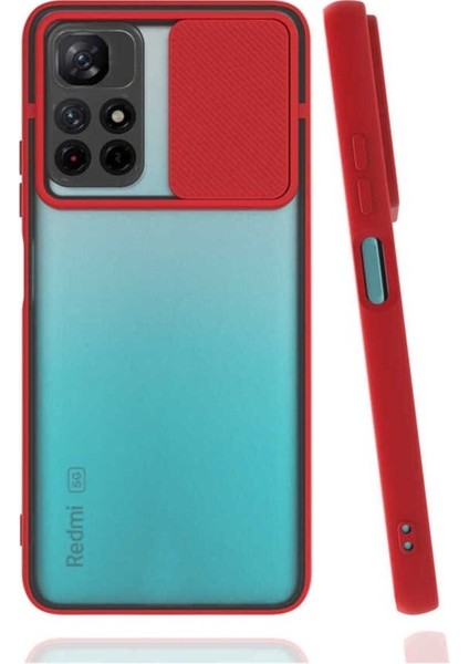Xiaomi Redmi Note 11T 5g Uyumlu Kılıf Lensi Kapak, Kırmızı
