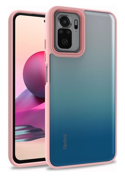 Xiaomi Redmi Note 10S Uyumlu Kılıf Flora Kapak, Rose Gold