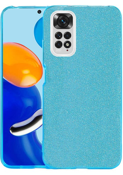 Xiaomi Redmi Note 11 Global Uyumlu Kılıf Shining Silikon, Mavi