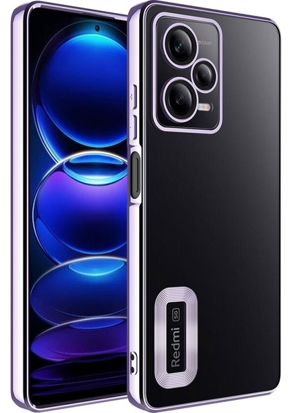 Xiaomi Redmi Note 12 Pro 5g Uyumlu Kılıf Kamera Korumalı Logo Gösteren Omega Kapak, Lila