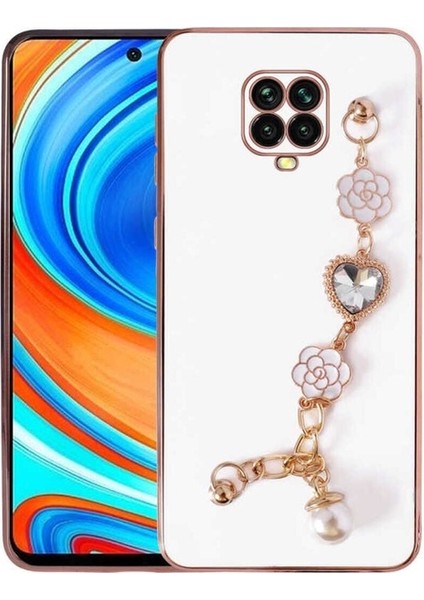 Xiaomi Redmi Note 9 Pro Uyumlu Kılıf El Tutamaçlı Kamera Korumalı Taka Silikon Kapak, Beyaz