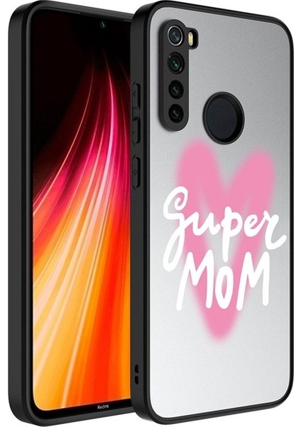 Xiaomi Redmi Note 8 Uyumlu Kılıf Aynalı Desenli Kamera Korumalı Parlak Mirror Kapak, Süper Anne