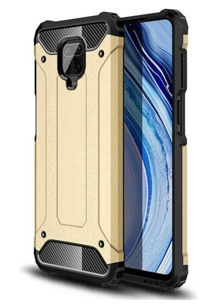Xiaomi Redmi Note 9 Pro Uyumlu Kılıf Crash Silikon Kapak, Gold
