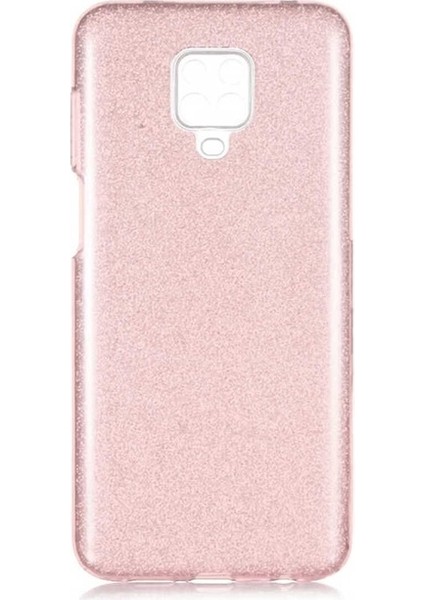 Xiaomi Redmi Note 9 Pro Uyumlu Kılıf Shining Silikon, Rose Gold
