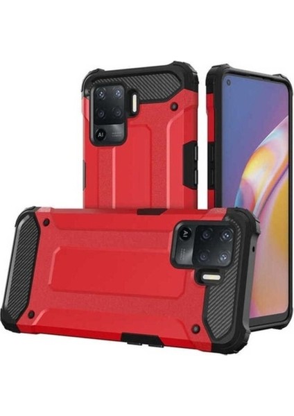 Oppo Reno 5 Lite Uyumlu Kılıf Crash Silikon Kapak, Kırmızı