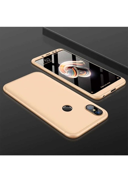 Xiaomi Redmi Note 6 Pro Uyumlu Kılıf Ays Kapak, Gold