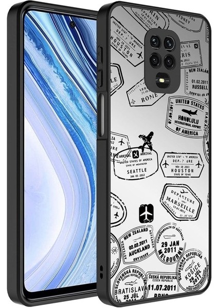 Xiaomi Redmi Note 9 Pro Uyumlu Kılıf Aynalı Desenli Kamera Korumalı Parlak Mirror Kapak, Seyahat