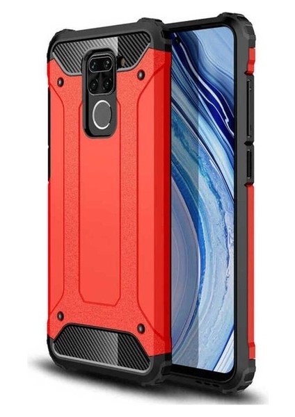 Xiaomi Redmi Note 9 Uyumlu Kılıf Crash Silikon Kapak, Kırmızı