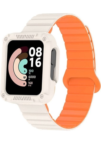Xiaomi Redmi Watch 2 Uyumlu Silikon Kordon Zore KRD-105 Strap Kayış, Starlight-Turuncu